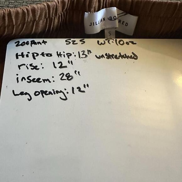 Jillian Boustred Australia Linen Wide Leg Rusty Brown Lagen Pull On Pants Sz S - Picture 5 of 12